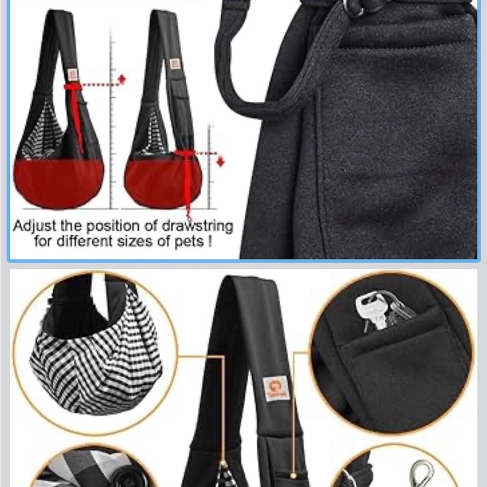 Tomkas Black Pet Sling Carrier 🆕 - Picture 4 of 5
